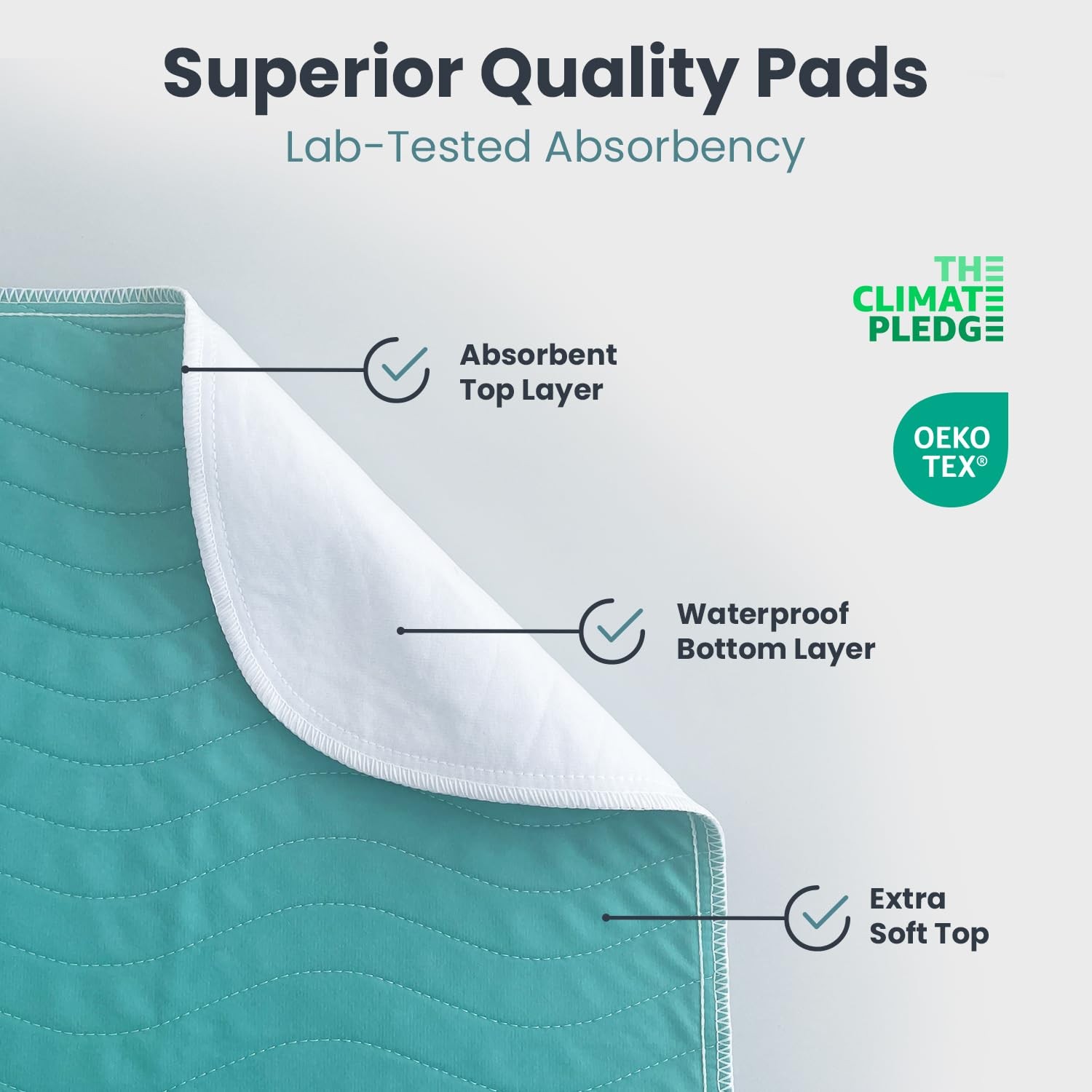 Bed Pads Washable Waterproof 34″ x 36″ (Pack of 2) – Incontinence Bed Pads fo…