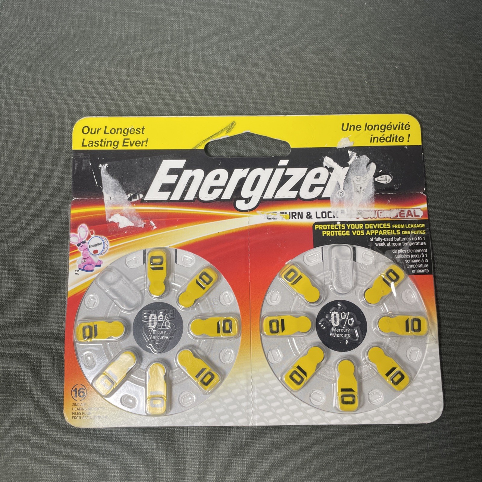 Energizer EZ Turn & Lock Size 10 Hearing Aid Batteries, 16-Count-Exp.1/22