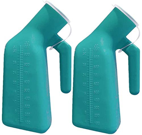 Thick Firm Male Urinal,Urine Bottle with Replacement Lids 32oz./1000mL (Green…