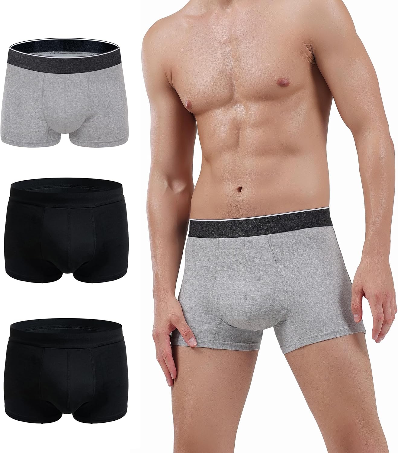 Men Urinary Incontinence Underwear Washable Absorbency Soft Leak Proof Briefs
