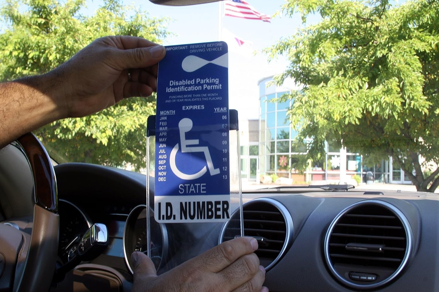 Magnetic Handicap Tag Holder – Fits ALL Mirror Sizes