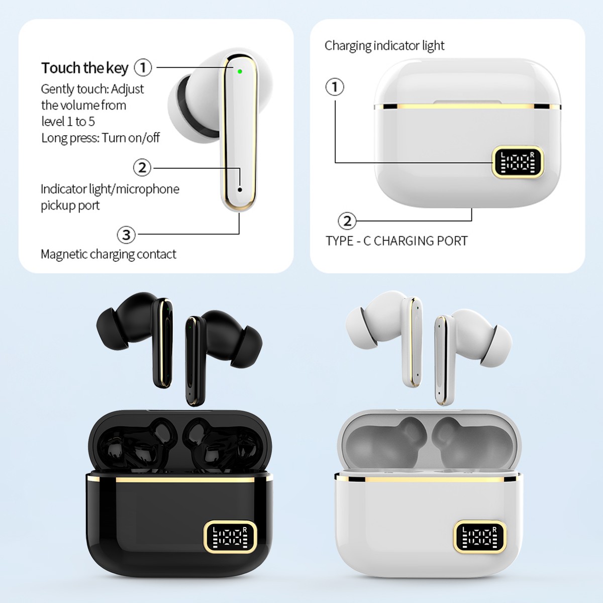 Hearing Aids for Seniors Noise Cancelling Hearing Amplifiers Bluetooth Headset