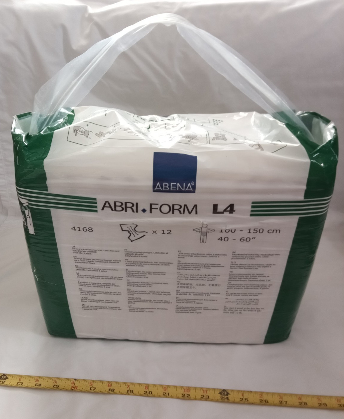 Abena Abri-Form Comfort L-4 Plastic-Backed Briefs – White, L, Pack of 12.