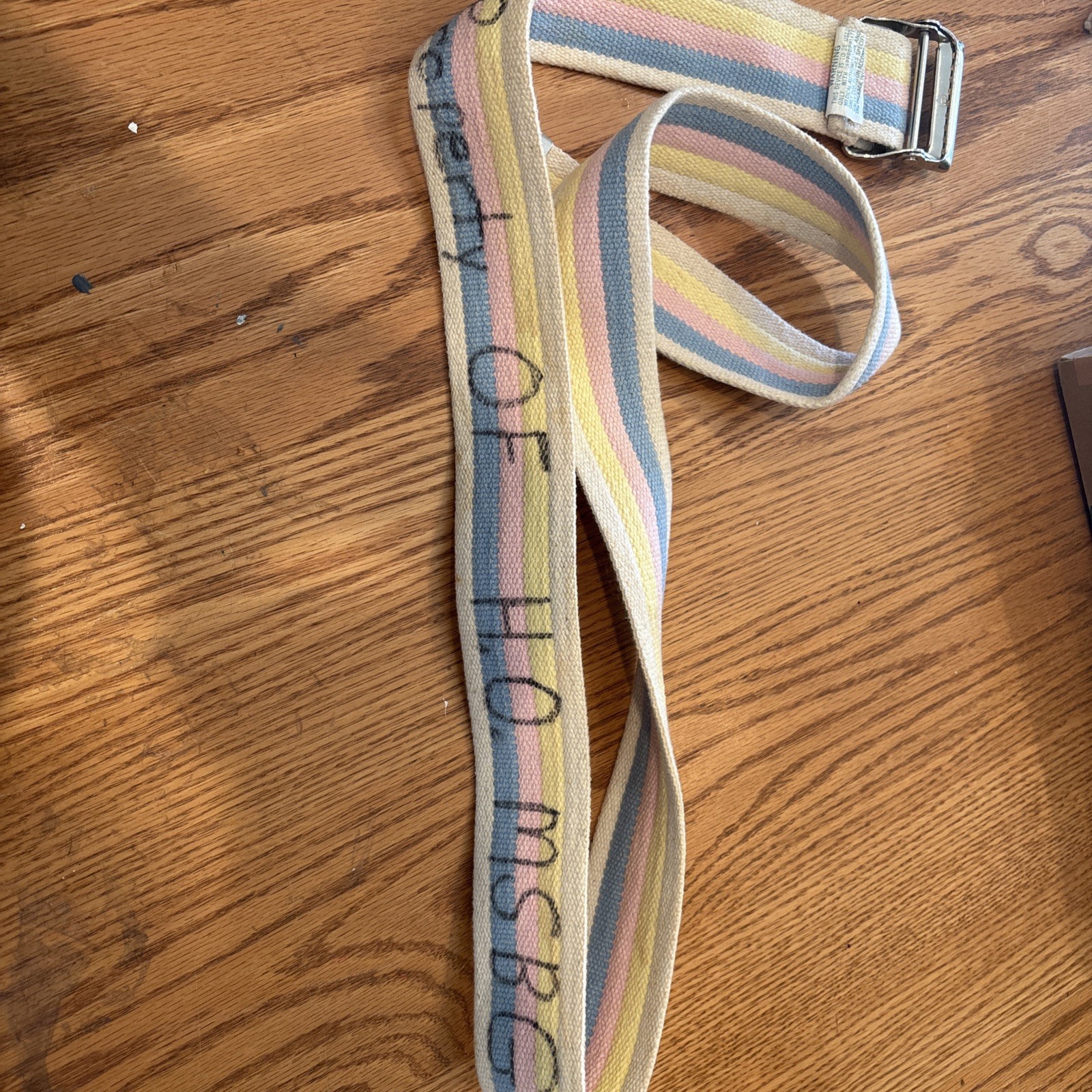 SkiL-Care Gait Belt 60″ Length Pastel Stripe 2″ Ivory yellow pink blue Stripe