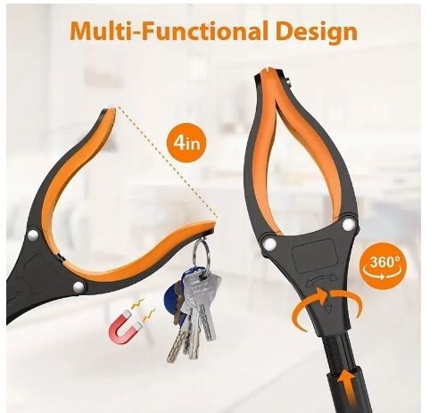 Grabber Reacher Foldable Pick Up Tool w/ New Magnetic Tip + FREE SHOEHORN HELPER