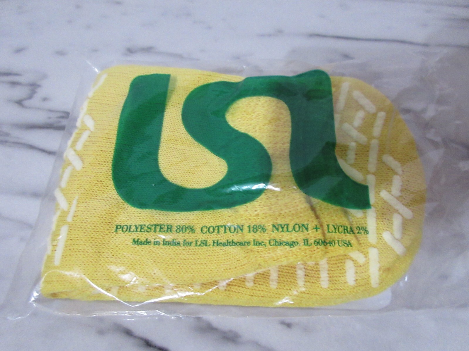 Patient Sock Double Tread Slipper, Medium Yellow Terry Cloth w/ Skid Resistant