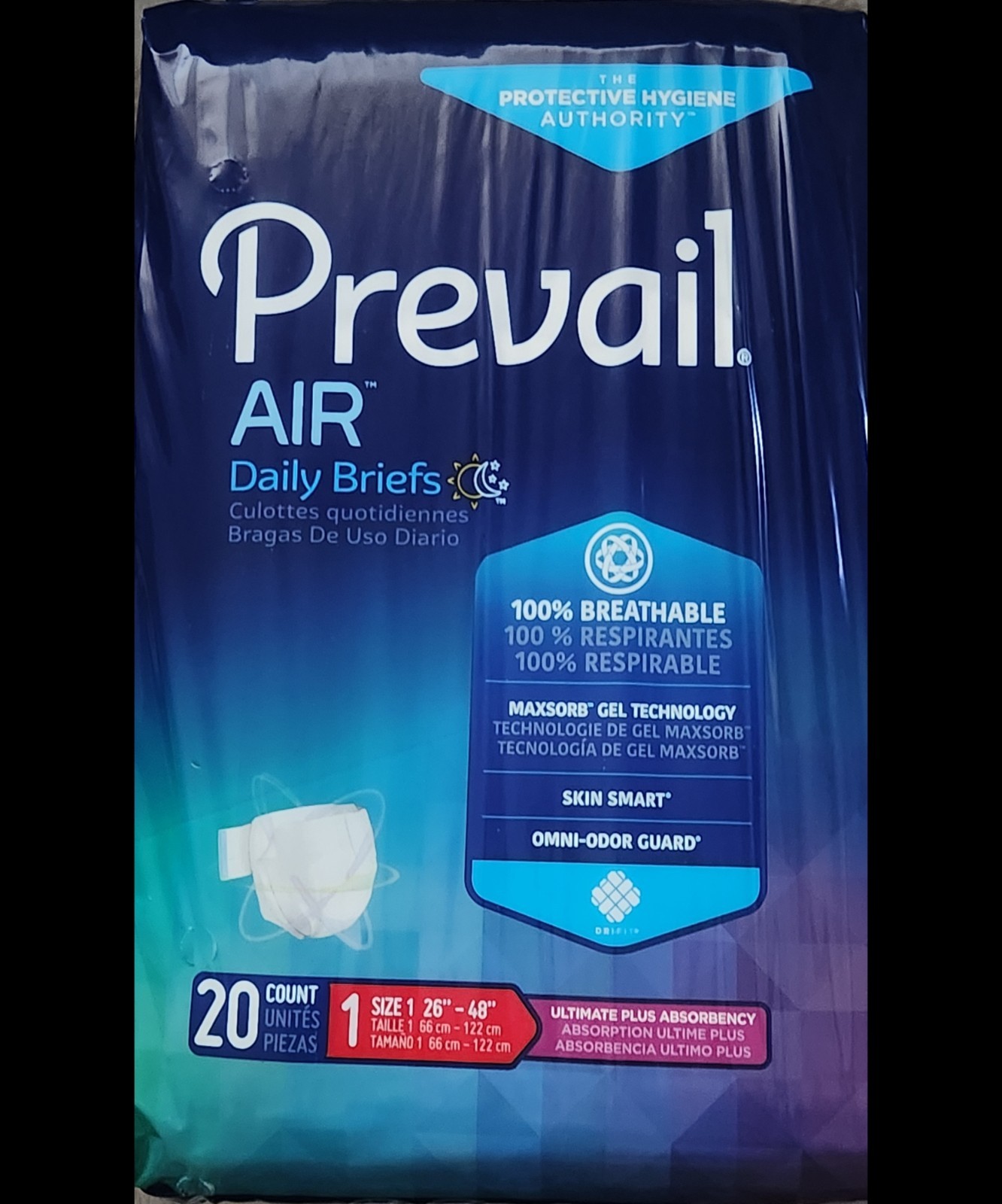 Prevail Per-Fit Adult Unisex Daily Underwear/Diapers Medium 4 Bags of 20 A Box