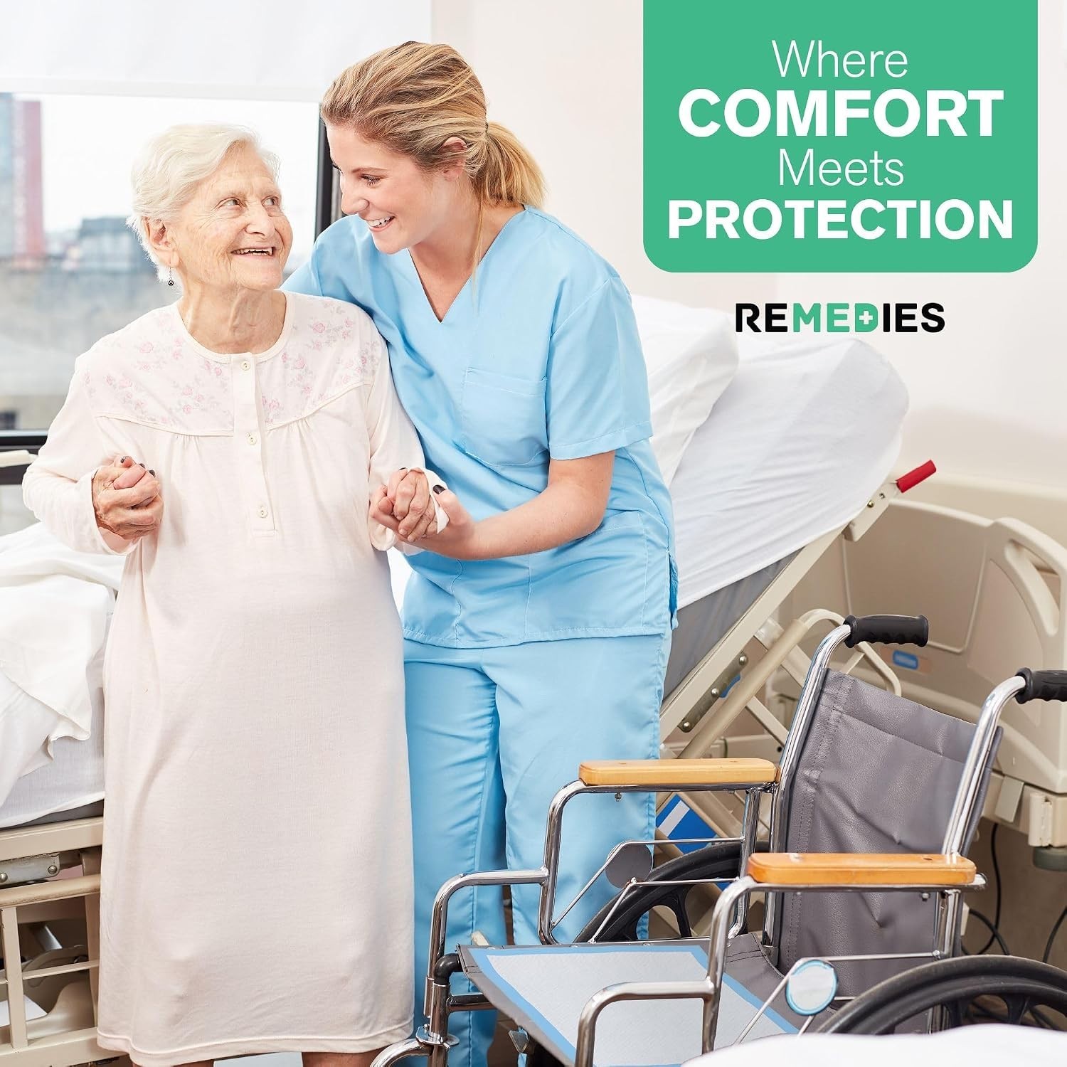 Disposable Bed Pads for Adults, 23″ X 36″ Incontinence Underpads | 50 Count L…