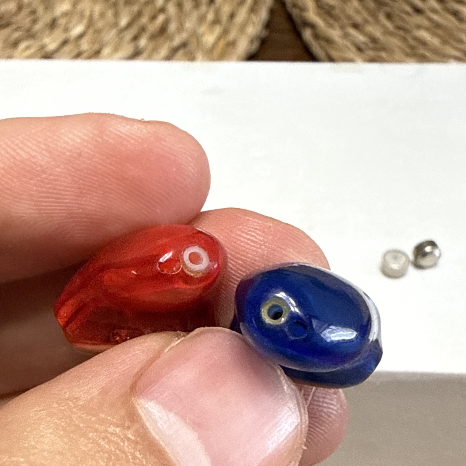 Phonak Custom In-Ear Pair Red Blue Left Right Tested Working New Batteries