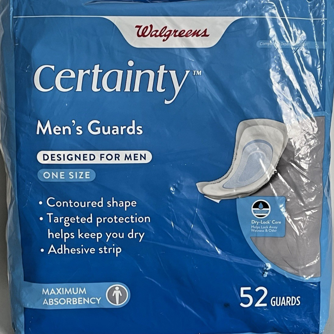 Walgreens Certainty Men’s Guards Incontinence Maximum Absorbency 52 Count