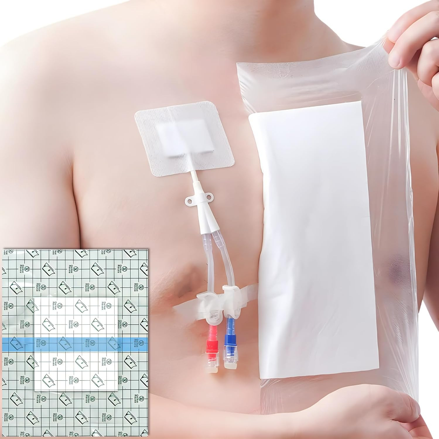 Waterproof Shower Protector | 10×12 Inch Dialysis Catheter Shower Cover Large Ba