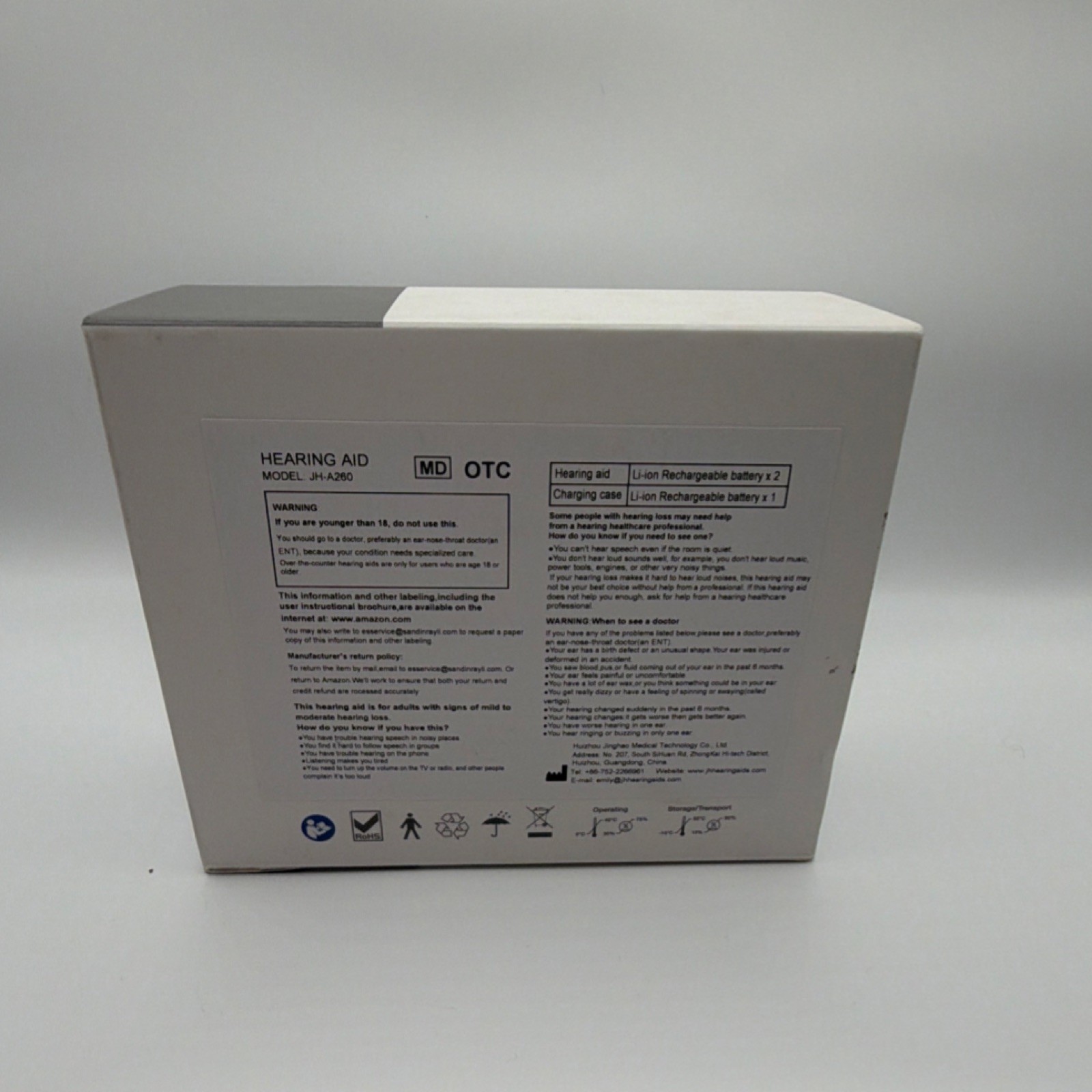 AOLIGI JH-A260 CIC Digital Hearing Aid Rechargeable w/ Charging Case