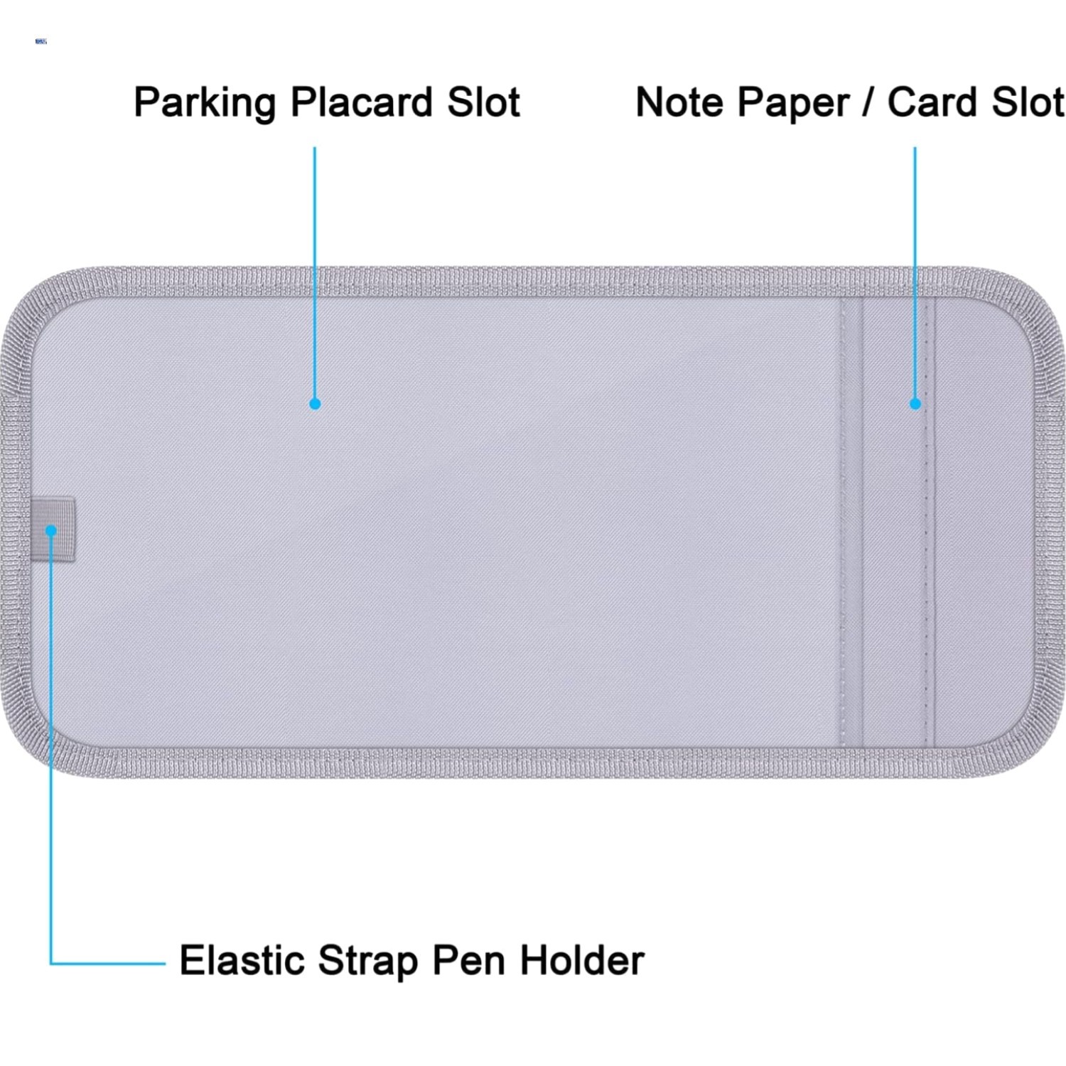 Durable Gray Handicap Placard Holder for Car Sun Visor – Easy Access & Organize