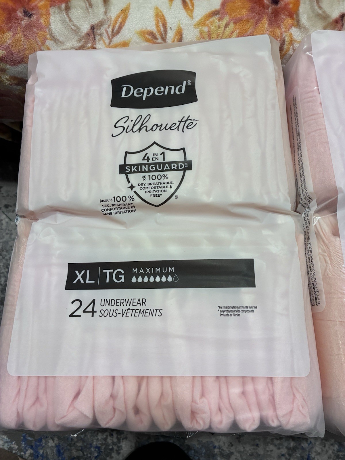 Depend Silhouette Incontinence Pants Maximum Absorbency XL Pink (24 ct)