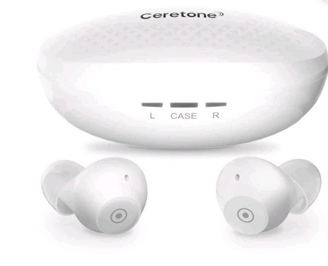 Ceretone Fusion OTC Hearing Aid CE-A61AT, White Buds