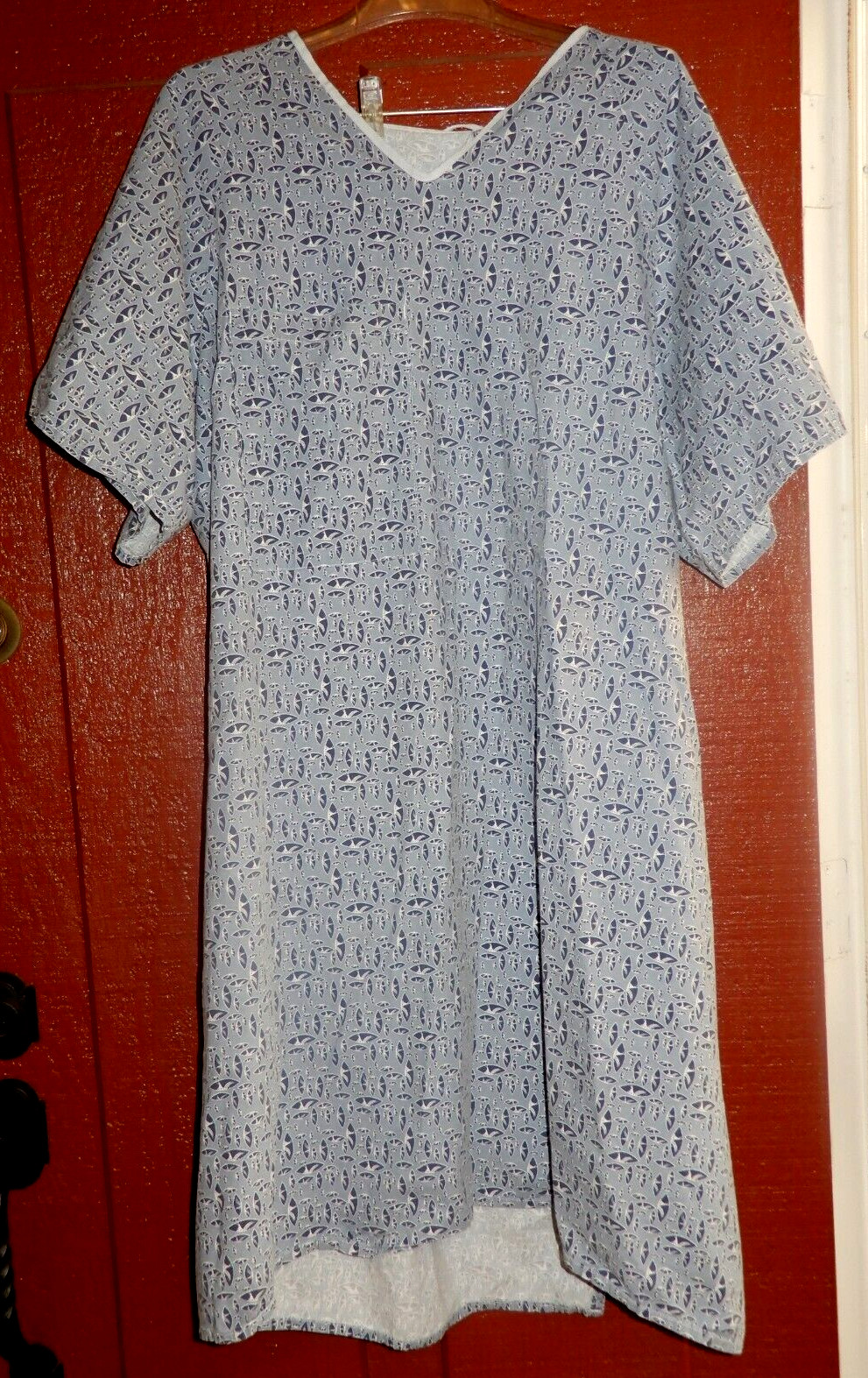 HOSPITAL PATIENT GOWN Bariatric IV Snap Sleeves 2 Ties In Back SIZE LARGE MIP