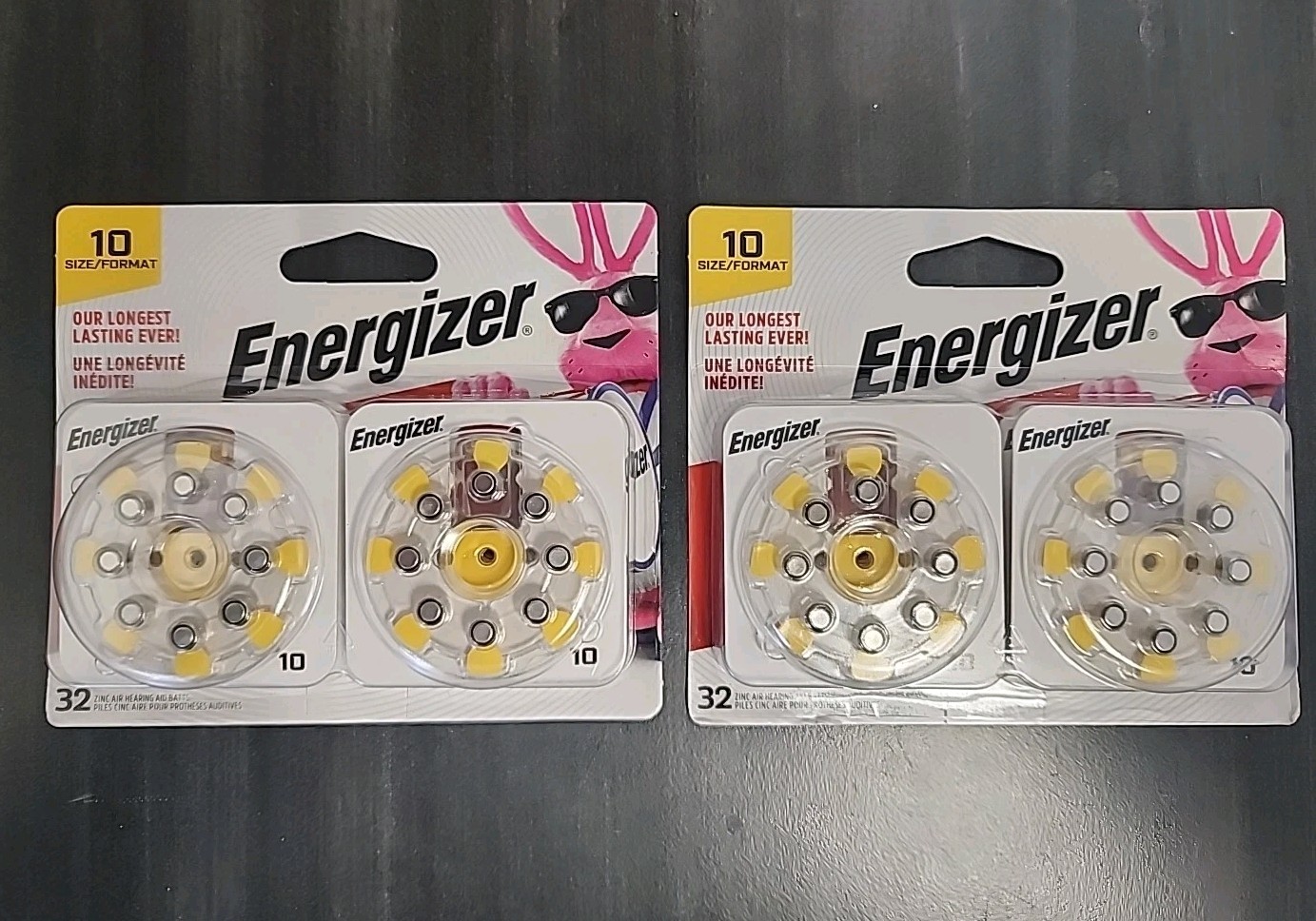 Energizer Hearing Aid Batteries Size 10 Yellow Tab 32 Pack Lot Of 2 Exp 10/27