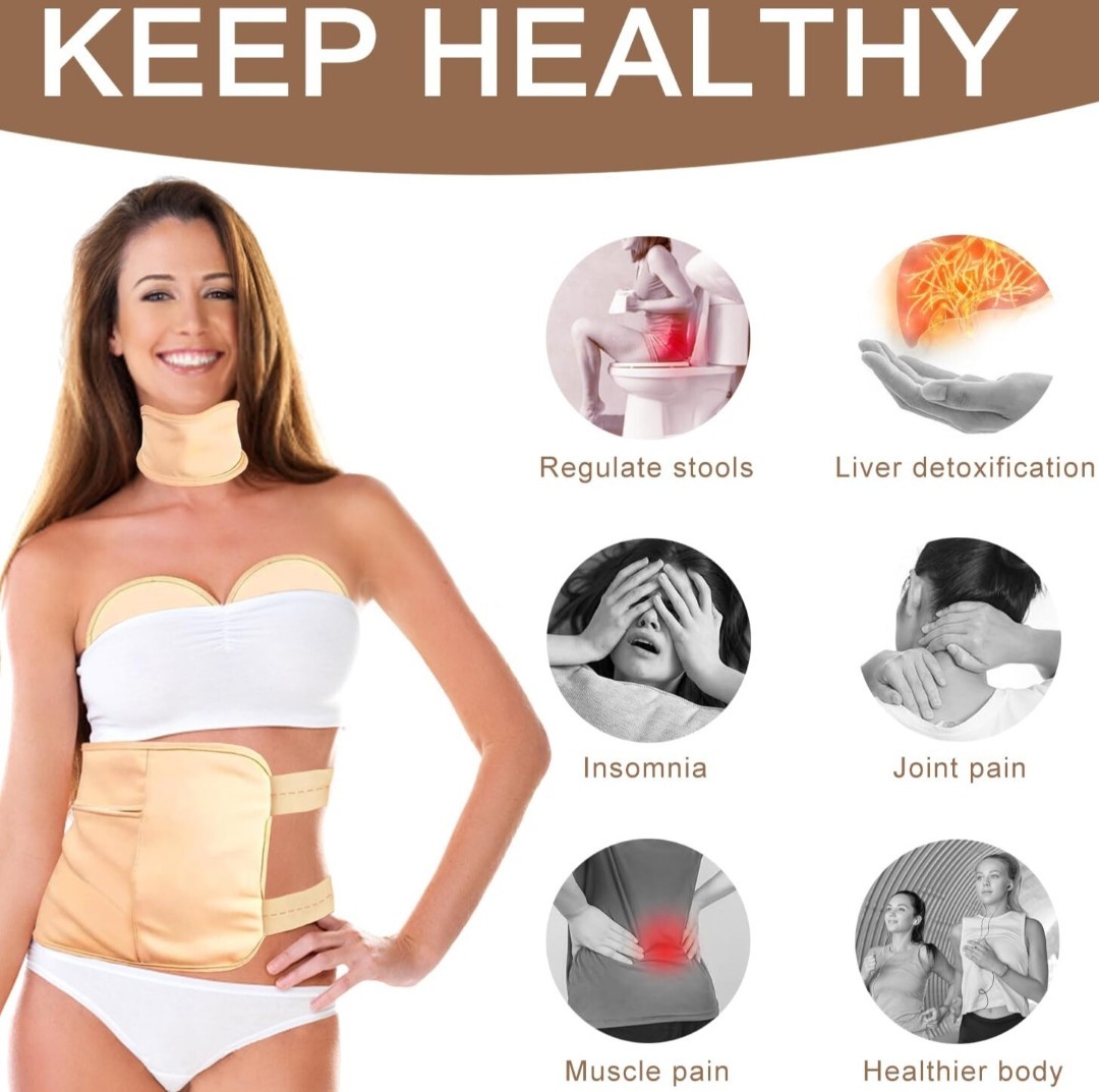 4 Pcs Castor Oil Pack Wrap Organic Cotton for Liver Detox, Stomach, Belly…