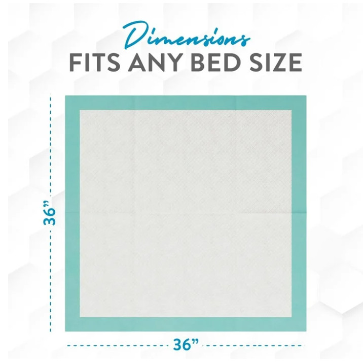 Inspire XL Super Absorbent Bed Pads 36×36 Incontinence Underpads Disposable