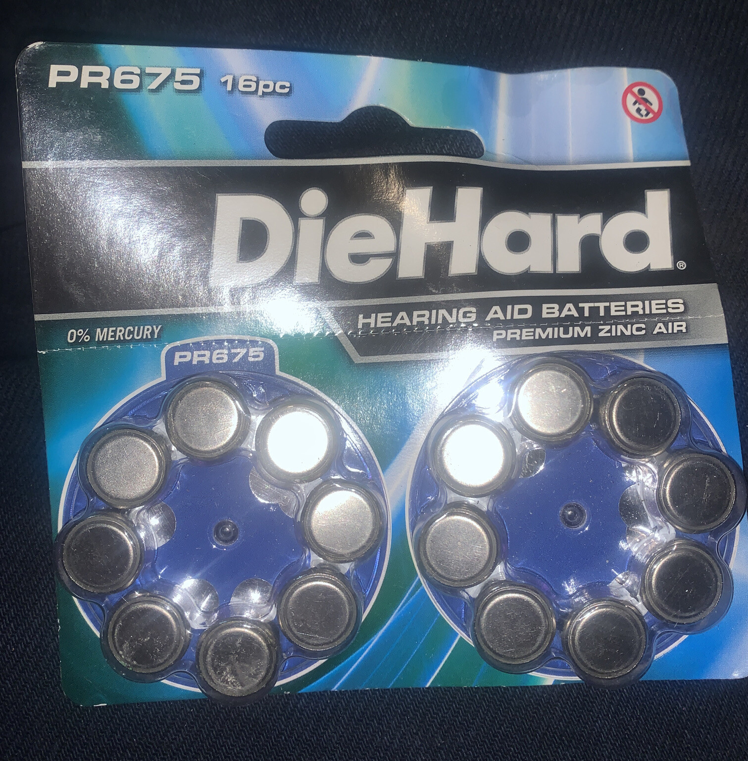 DIEHARD PR675 HEARING AID BATTERIES, 41-1287 16 Pc, Best Before 04-2025
