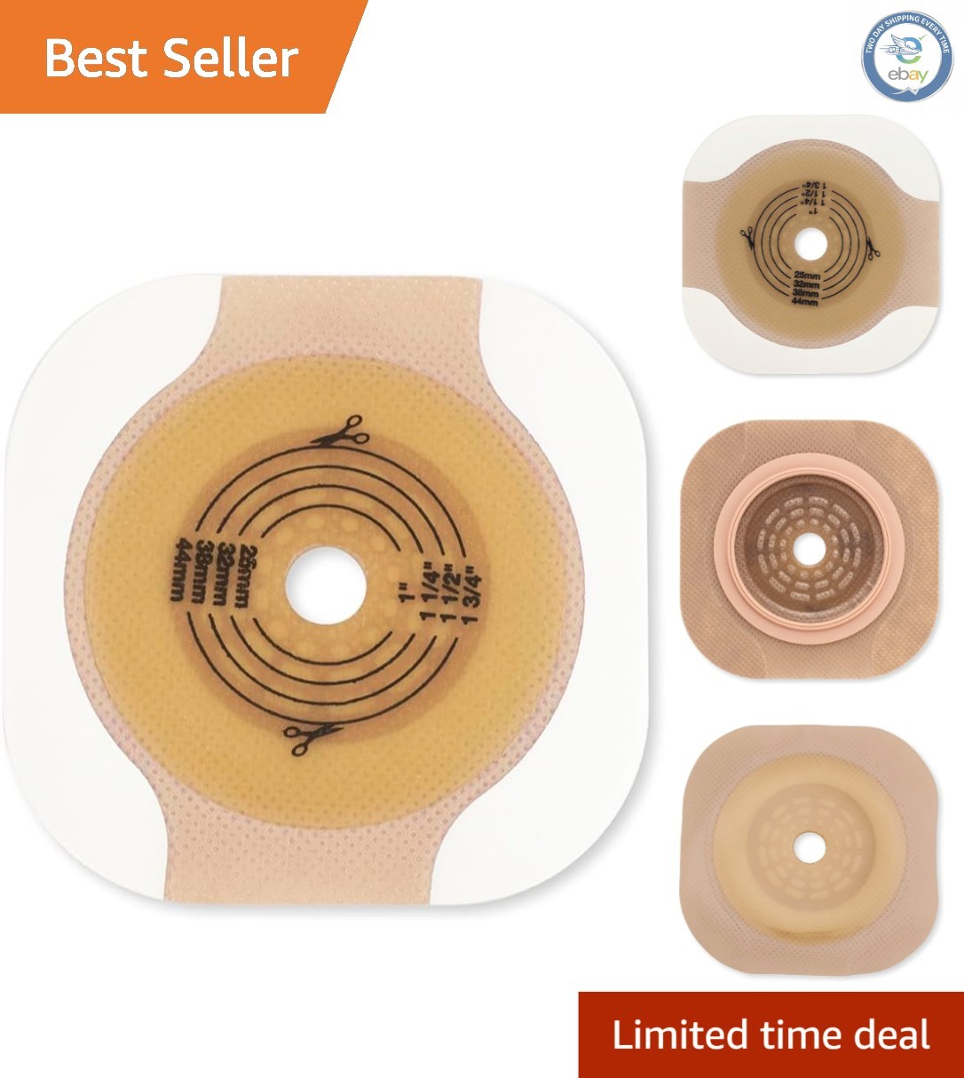 Hypoallergenic CeraPlus Flat Skin Barrier Tape, 5 Pack Cut-to-Fit up to 2-1/4”