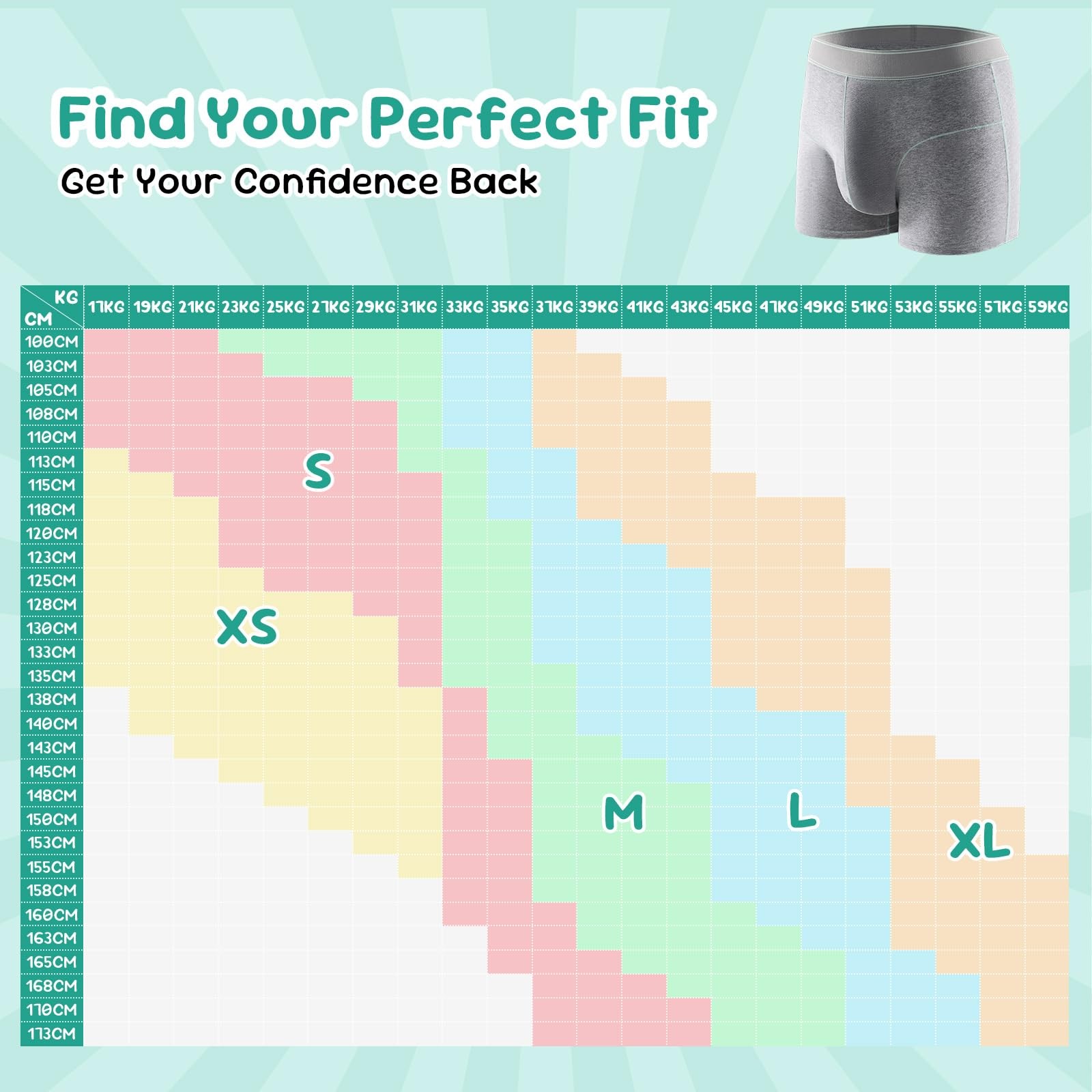 Carer Boys Incontinence Underwear Washable with Front Absorbent 60ML Breathable