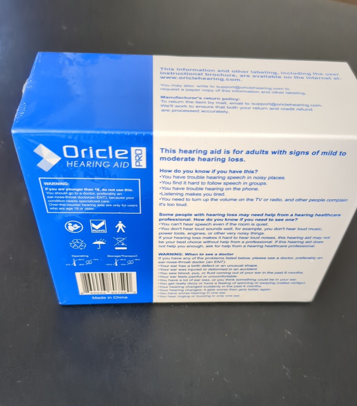Oracle PRO Hearing Aids 16 Channel With Case Light Comfort Pure Voice New SEALED