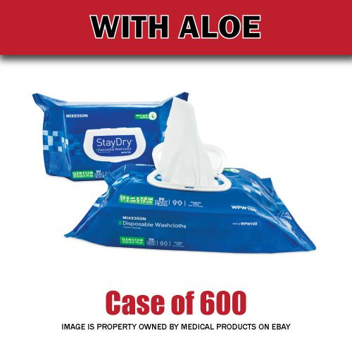 NEW – Personal Wipes StayDry® Soft Pack Aloe / Vitamin E Scented 100 or 600 CT
