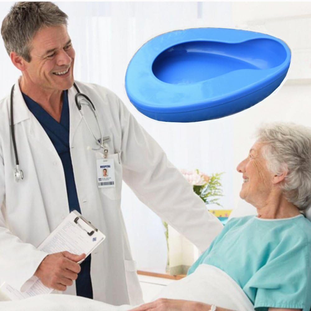 Firm Thick PP Bedpan Heavy Duty Smooth Contoured for Bed-Bound Patients Adults