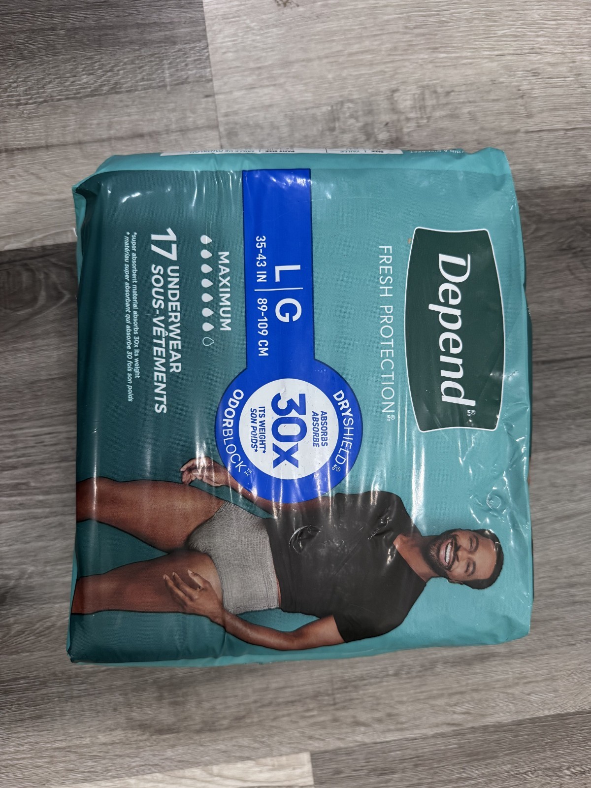 Depend Fresh Protection Incontinence Underwear Large 17 Count Sealed