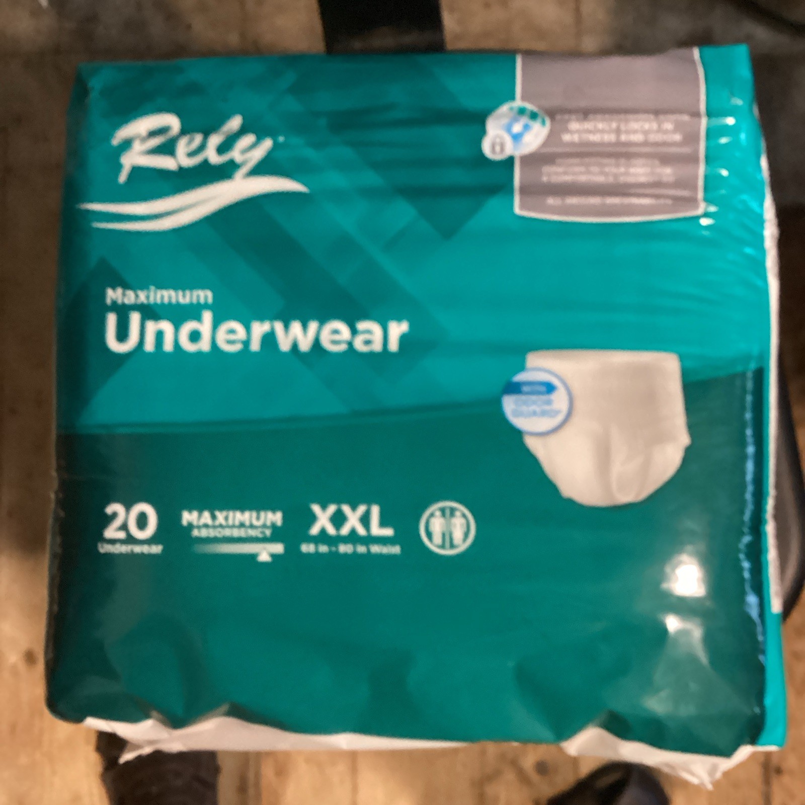 Rely Maximum Underwear Incontinence Pants XXL 68-80 in Waist 20 Ct Max Abs