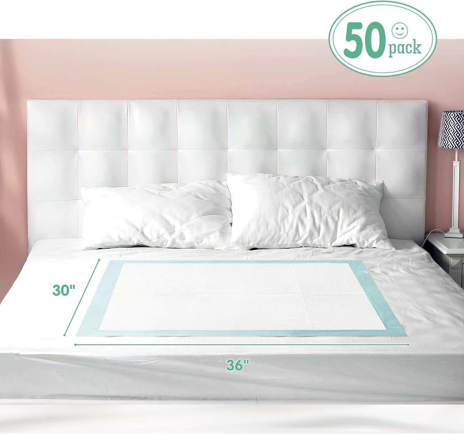 Comfortable and Absorbent 30″x36″ Disposable Bed Pads – 50 Pack for All Ages