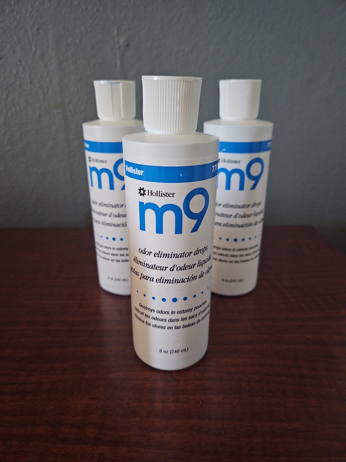 Hollister M9 Odor Eliminator Drops 8 oz 7717 Lot of 3 Unscented Ostomy NEW