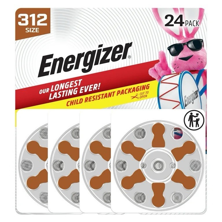 Energizer 24 Pack of Zinc Batteries Size 312 Best by 02/29 Ear Hearing Aids New