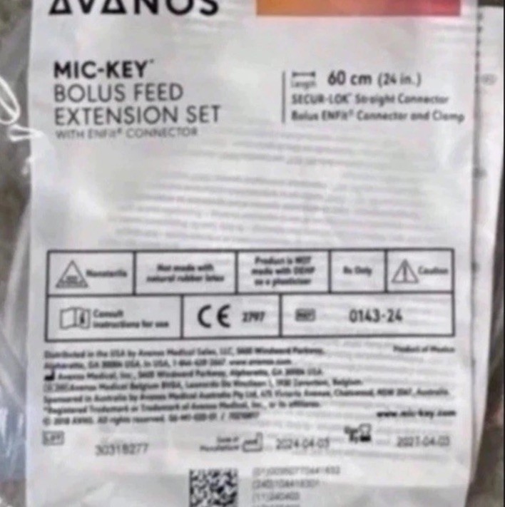 Feeding Extension Bolus 3 Piece Set New 24 Inch