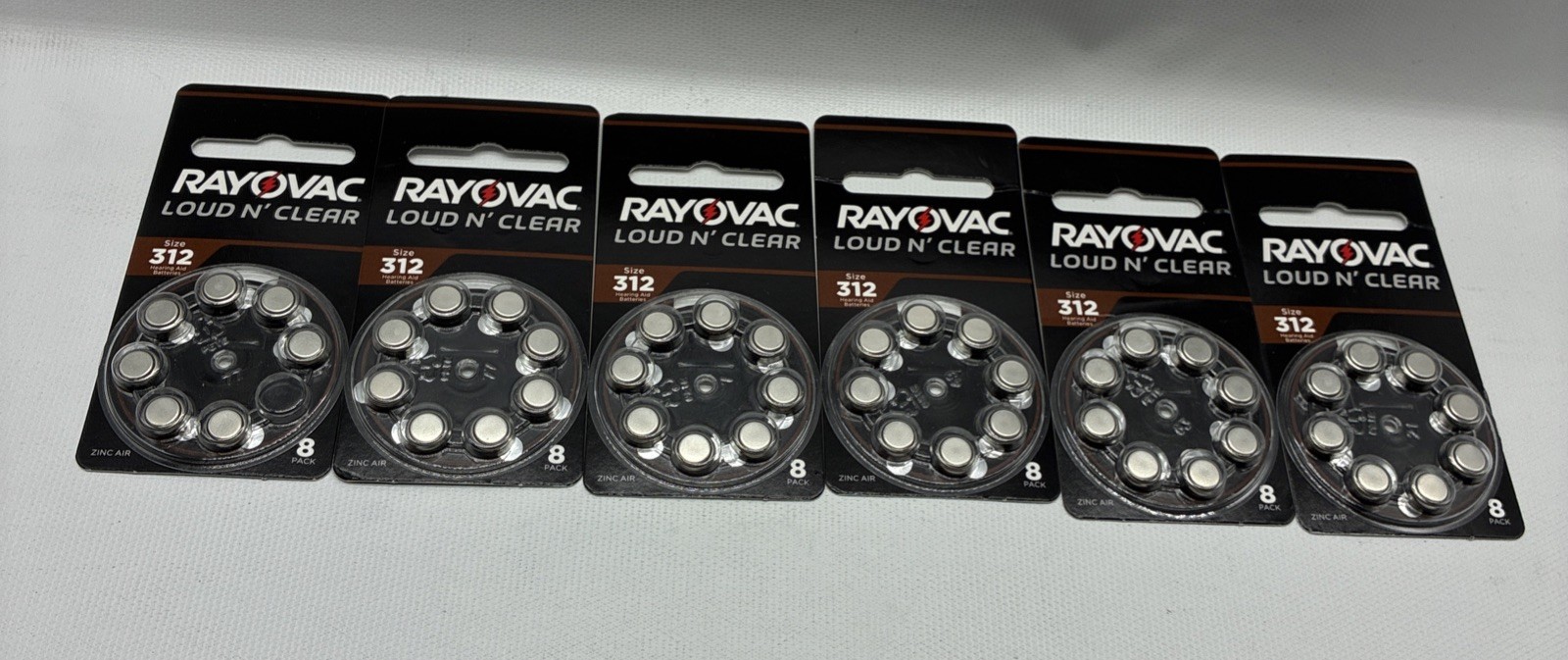 5 Packs Rayovac Loud N’ Clear Size 312 Hearing Aid Batteries 1.45 V Exp Sep 2027