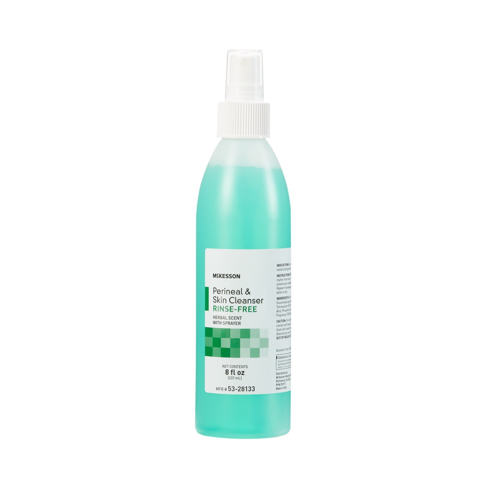 McKesson Perineal Wash Rinse-Free Herbal Scent Liquid Skin Cleanser 8oz-1 Bottle