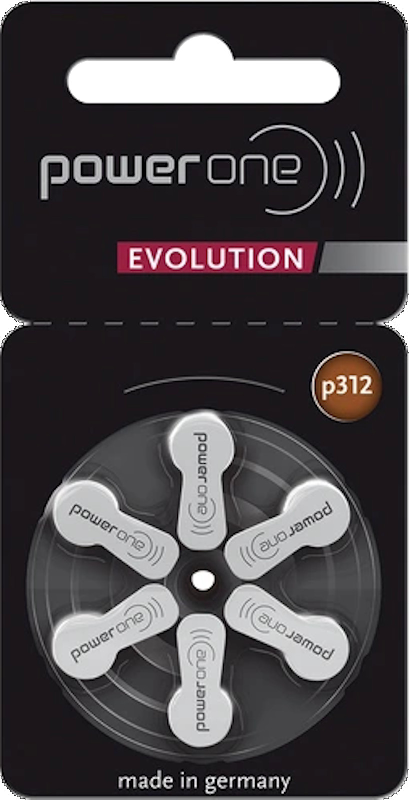 60 Power One Evolution P312 Hearing Aid Batteries with Storage Box 10 x 6 Pack