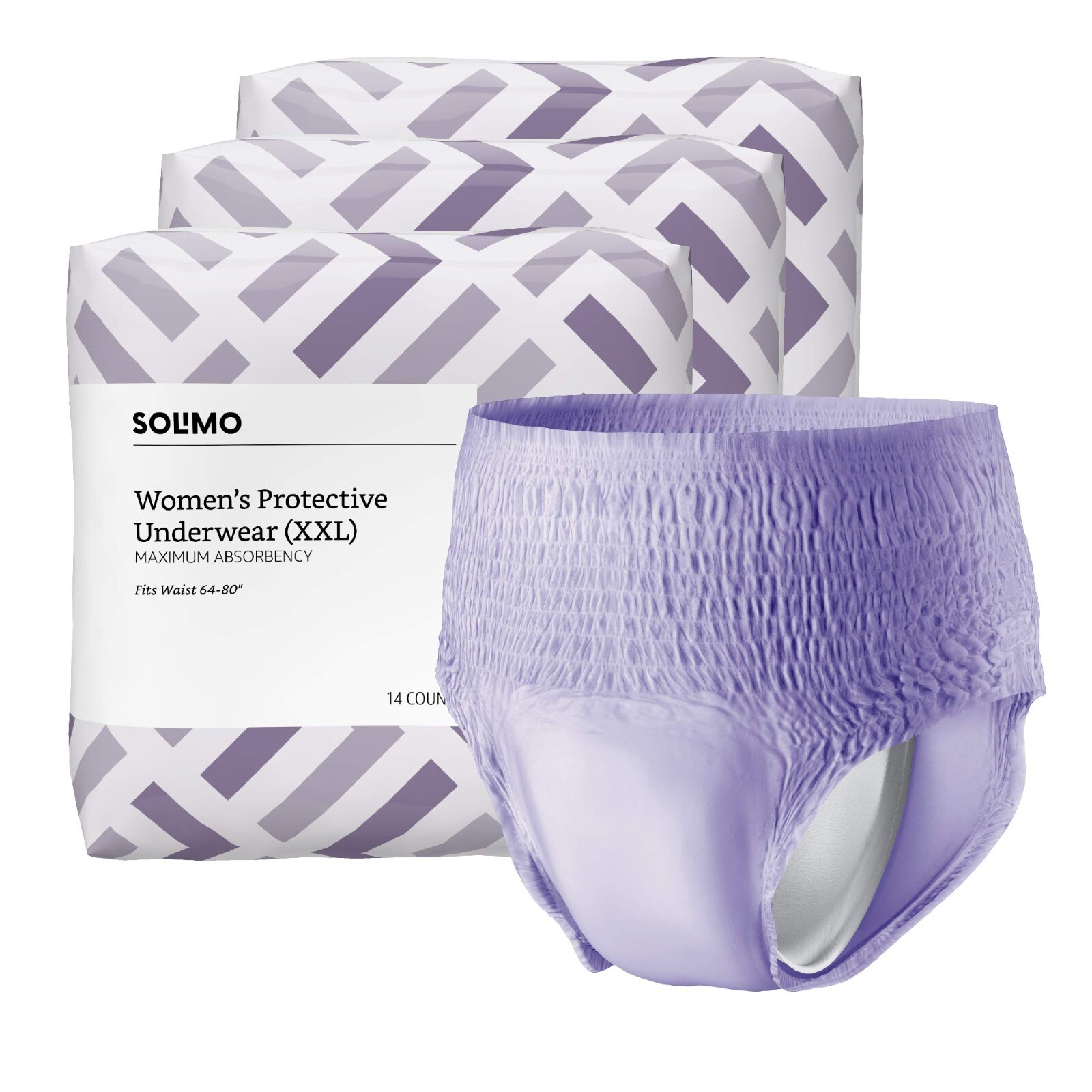Solimo Incontinence & Postpartum Underwear for Wen, Max Absorbency, XXL (42Ct)