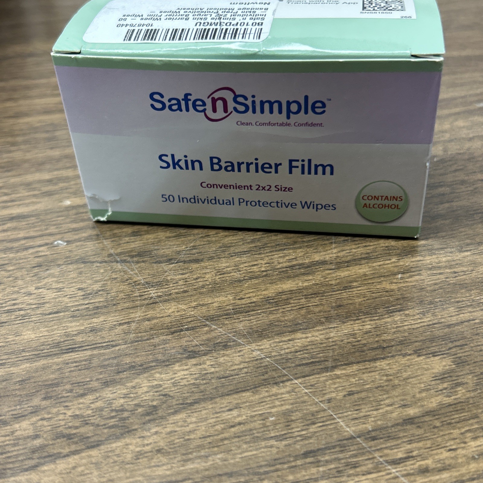 50 Safe N Simple SNS81850 Skin Barrier Wipes 2X2 Exp 3/2027