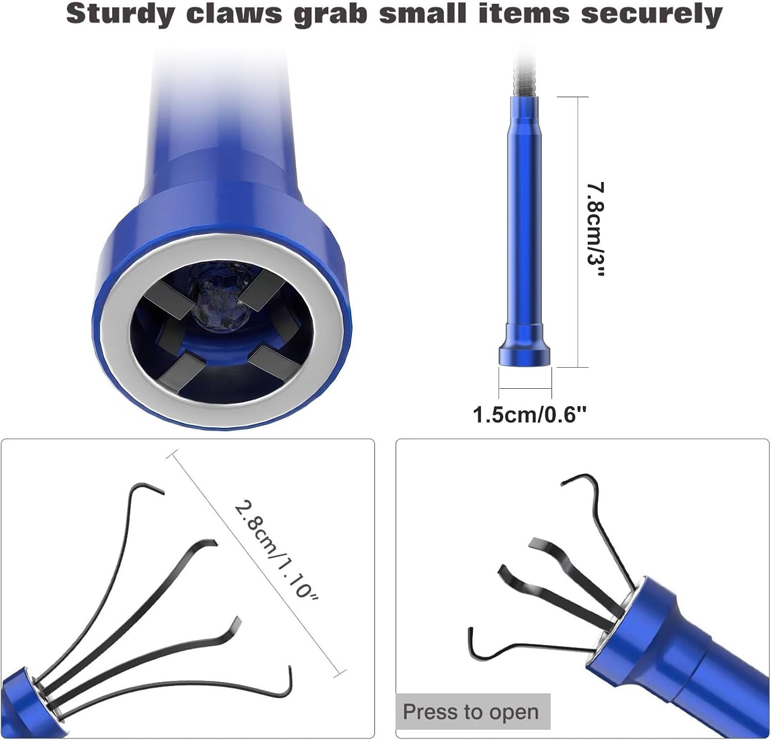 Grabber Tool Magnetic Four-claw Picker, Bendable Hose Reacher Pickup Sweeper