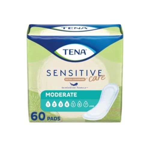 Tena Intimates Moderate Long Incontinence Pads For Women, 60 Count – Pack of 5