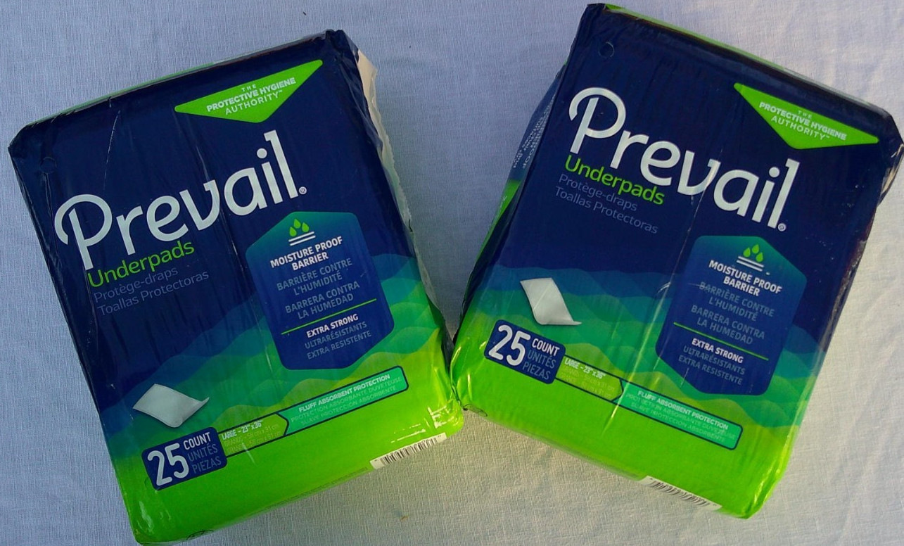 Lot of 2 Prevail Underpads L 23″ to 36″ 25-Count Each — Extra Strong Protection