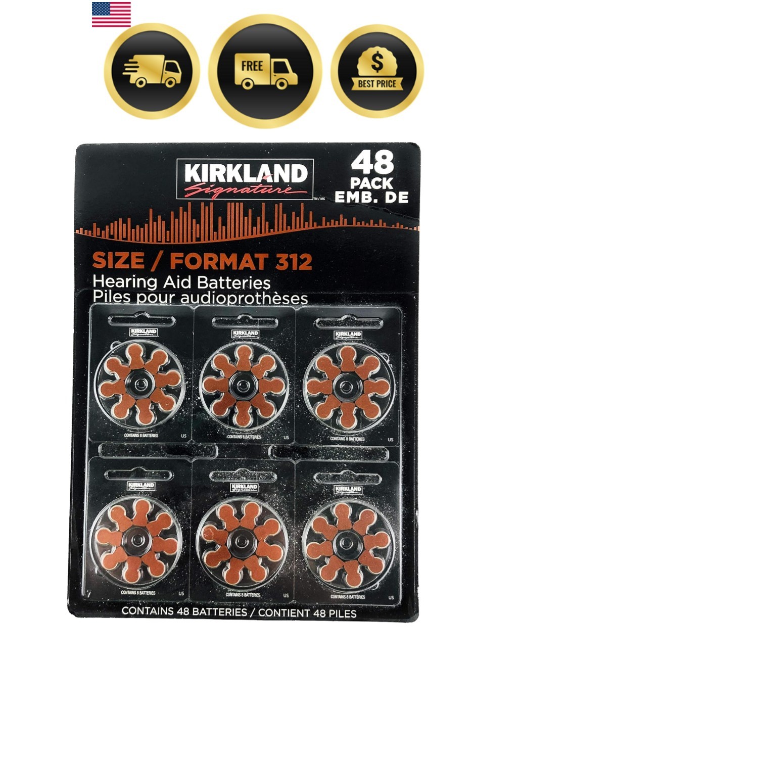 Signature 1.45 Volt Mercury Free Quality Hearing Aid Batteries, 312 48-Pack