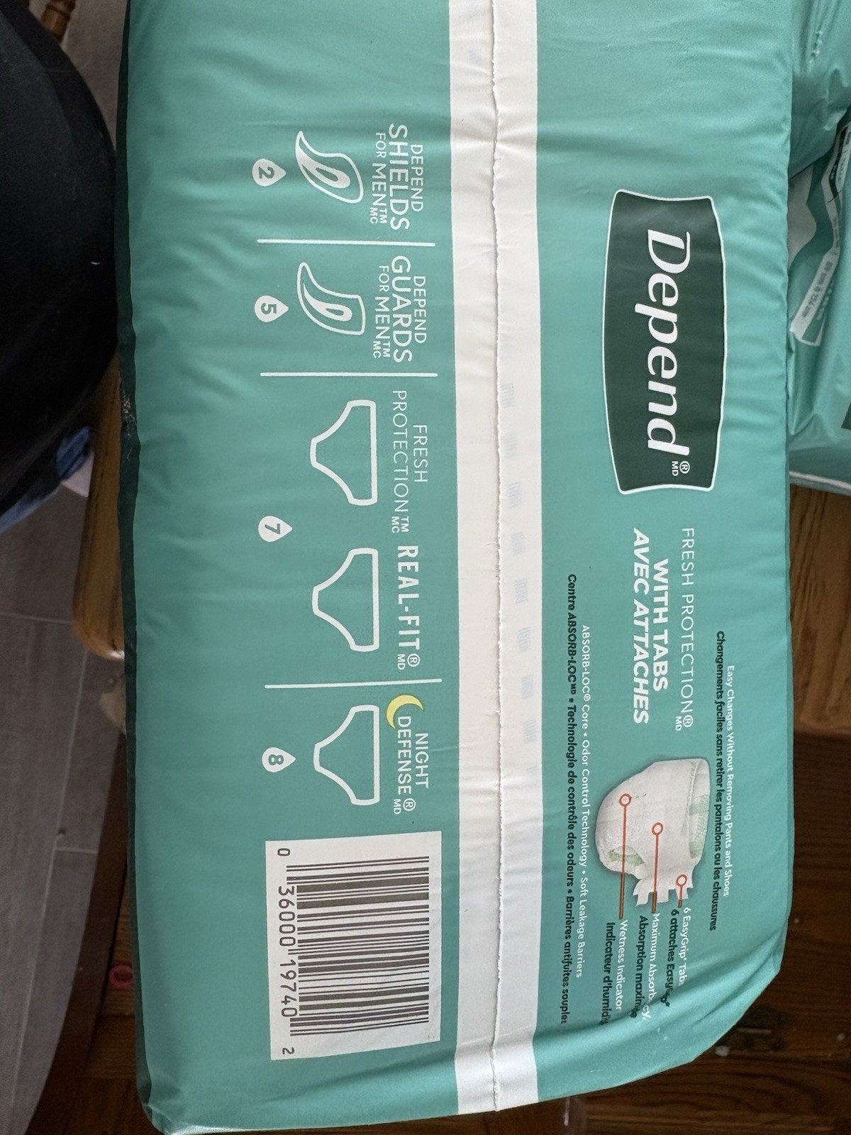 Depend Fresh Protection Unisex Briefs with Tabs 60 Count, Size Small-Medium