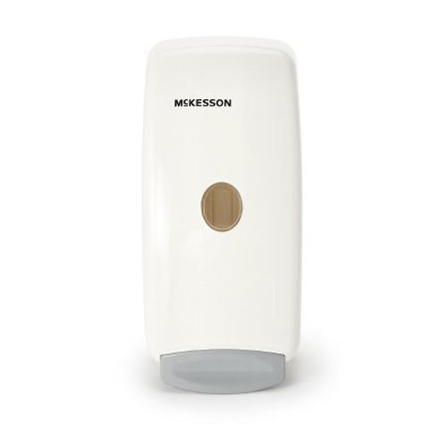 Skin Care Dispenser McKesson White Plastic Push Bar 1000 mL Wall Mount Count of