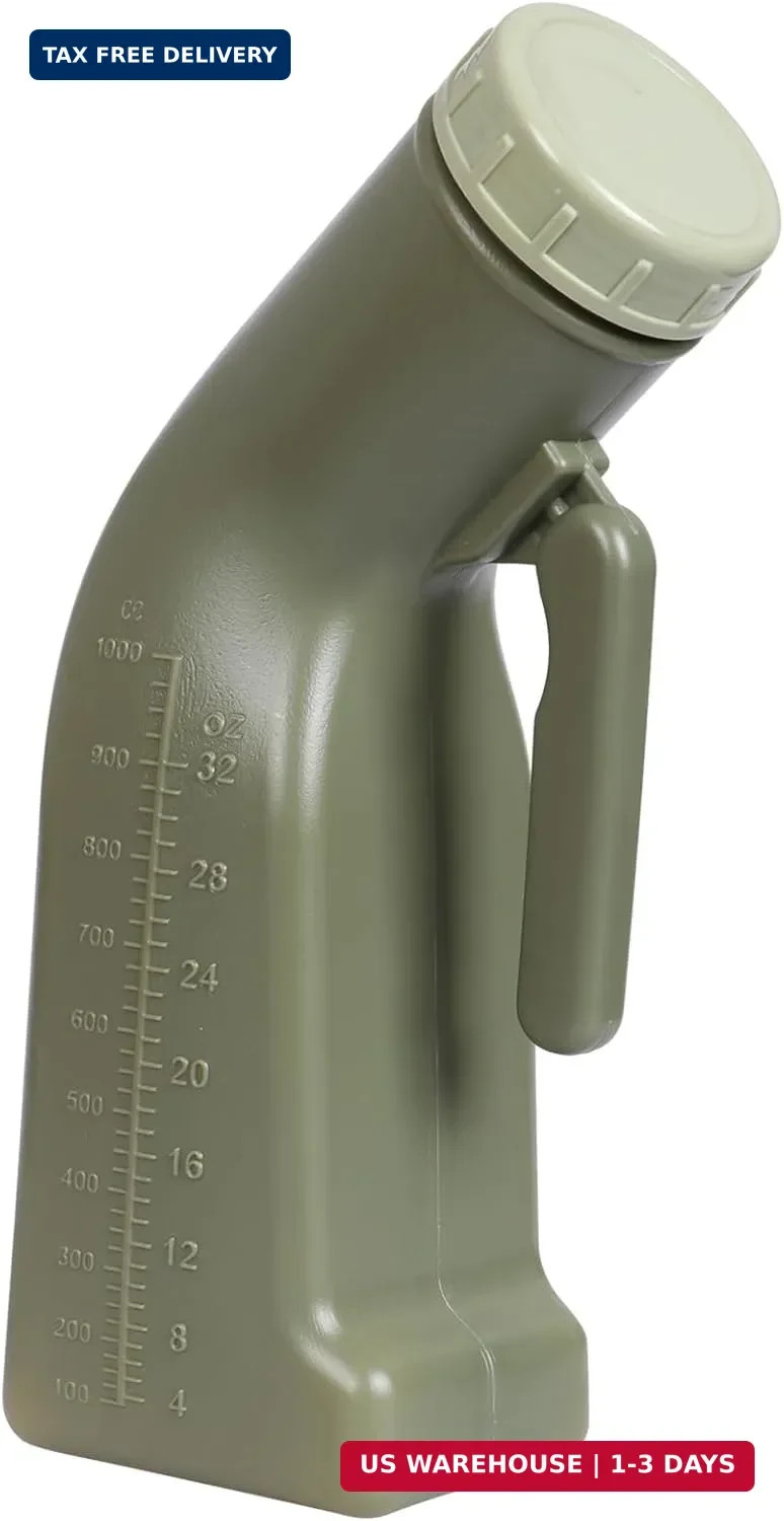 Urinals for Men Male Urinal Bottle Spill Proof with Screw Cap Lid Plastic Pee Bo