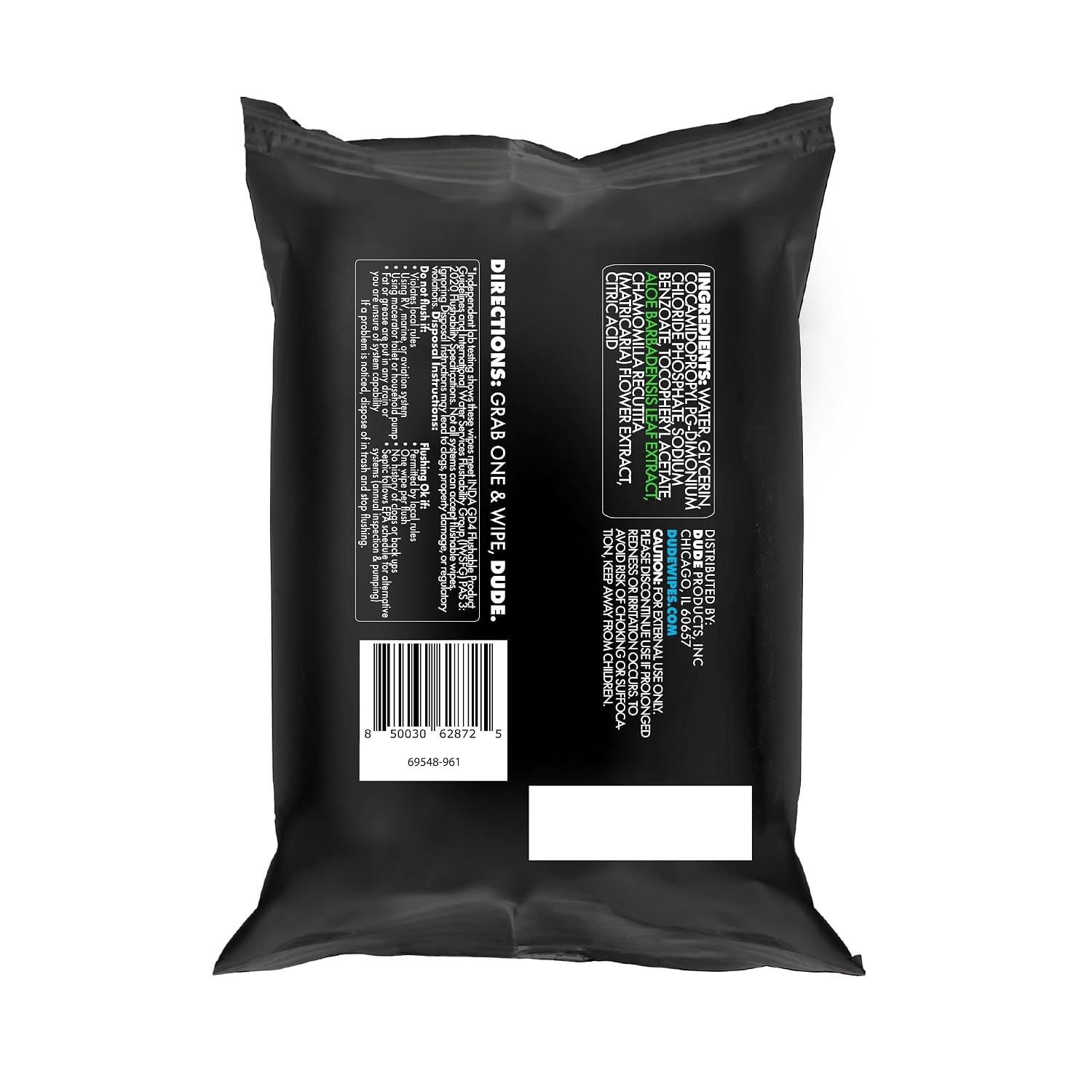 DUDE Wipes Unscented Travel Wipes – 1 pack (18 Count) – Extra-Large Adult Flusha