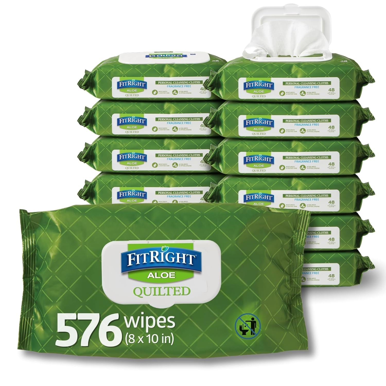 FitRight Aloe Cleansing Wipes Unscented