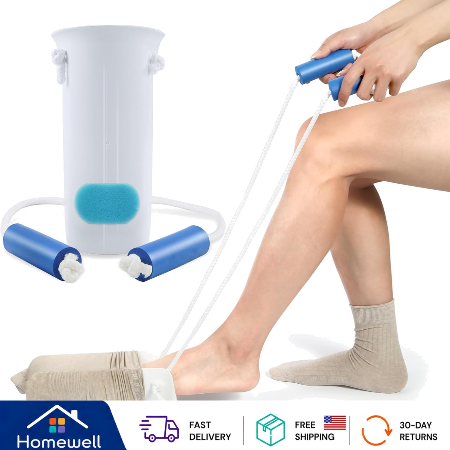 4-Inch Sock Aid for Easy Sock Application – No Bending Design, Ideal for Seniors